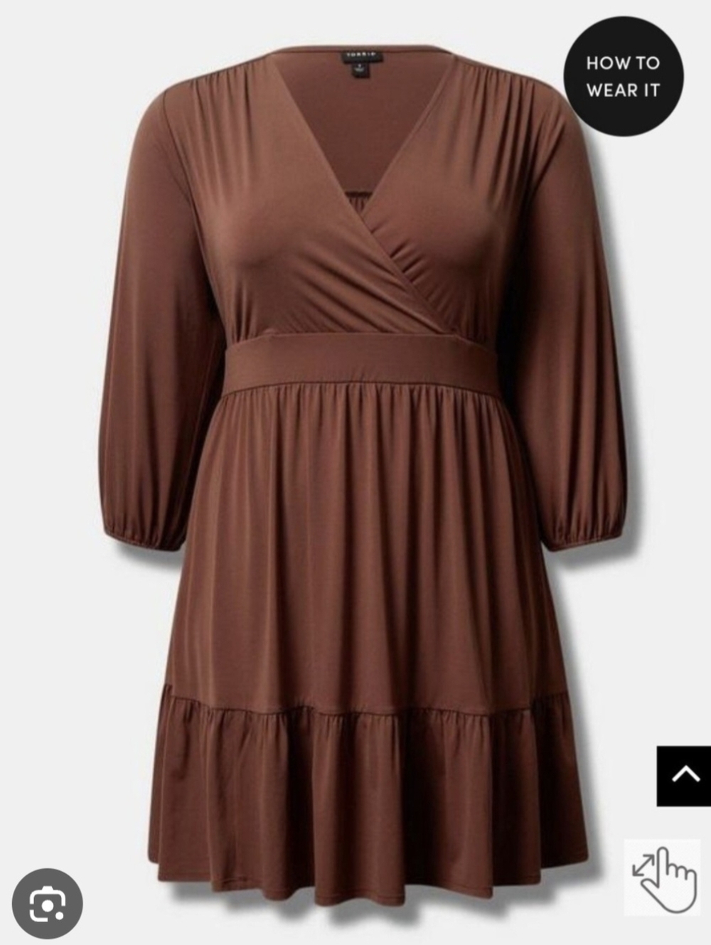 Torrid 00 Brown Wrap-Style Women's Dress